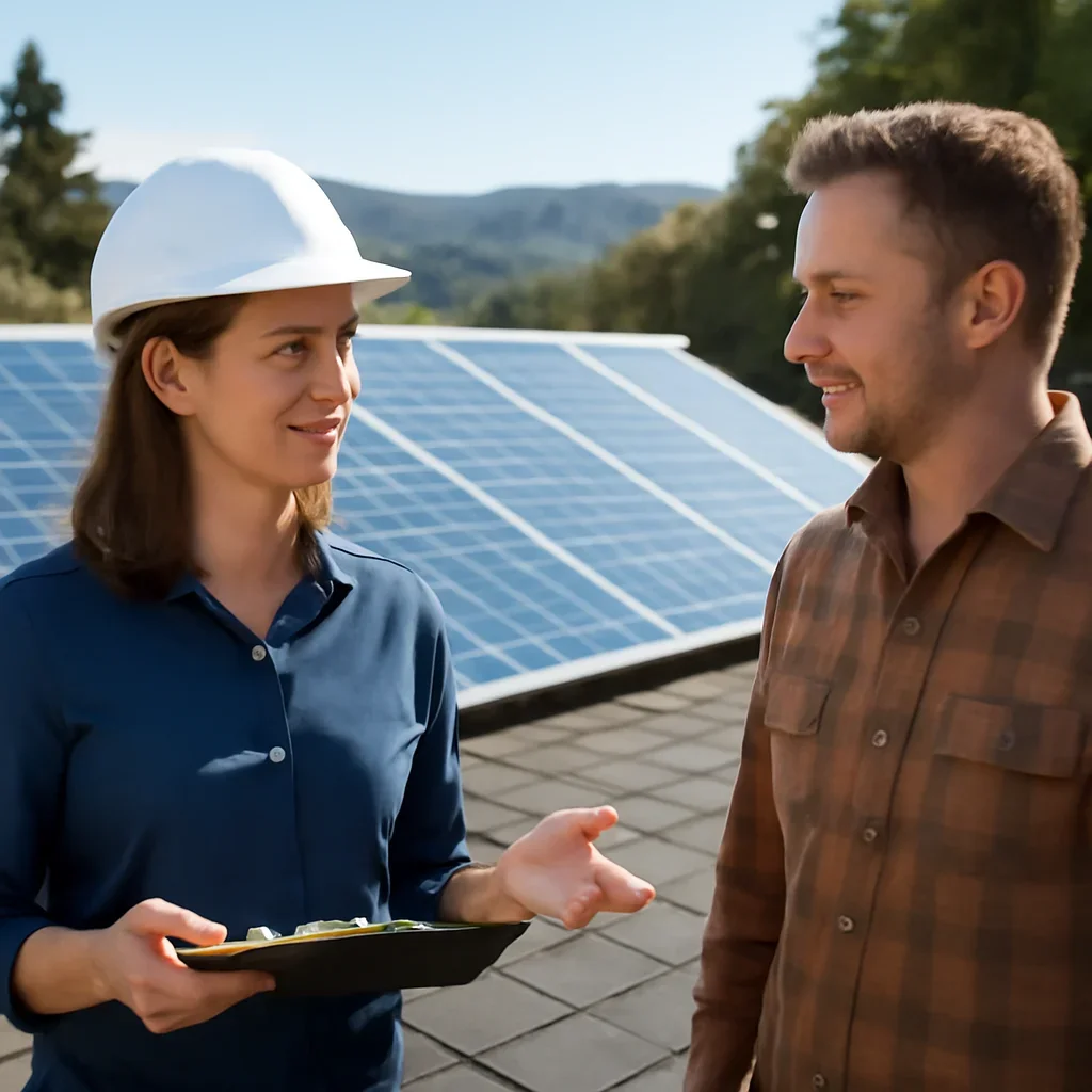 Property owner discussing solar options for Tumbler Ridge, BC