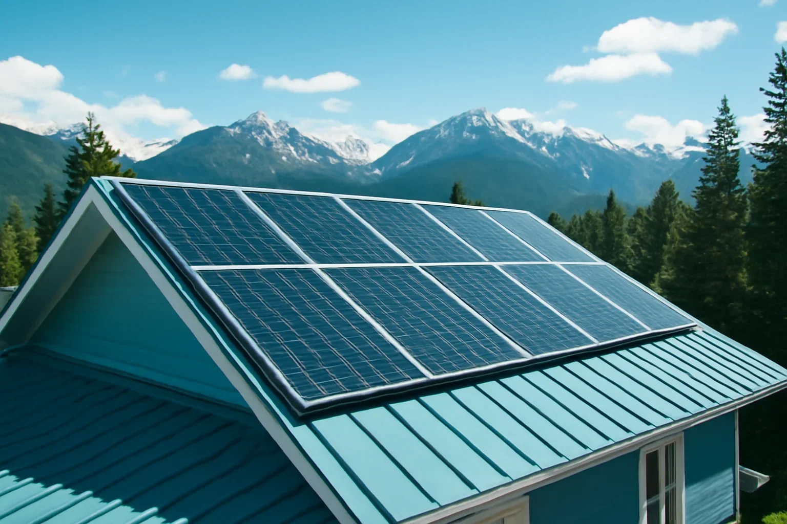 Rooftop solar panels on a property in Valemount, BC