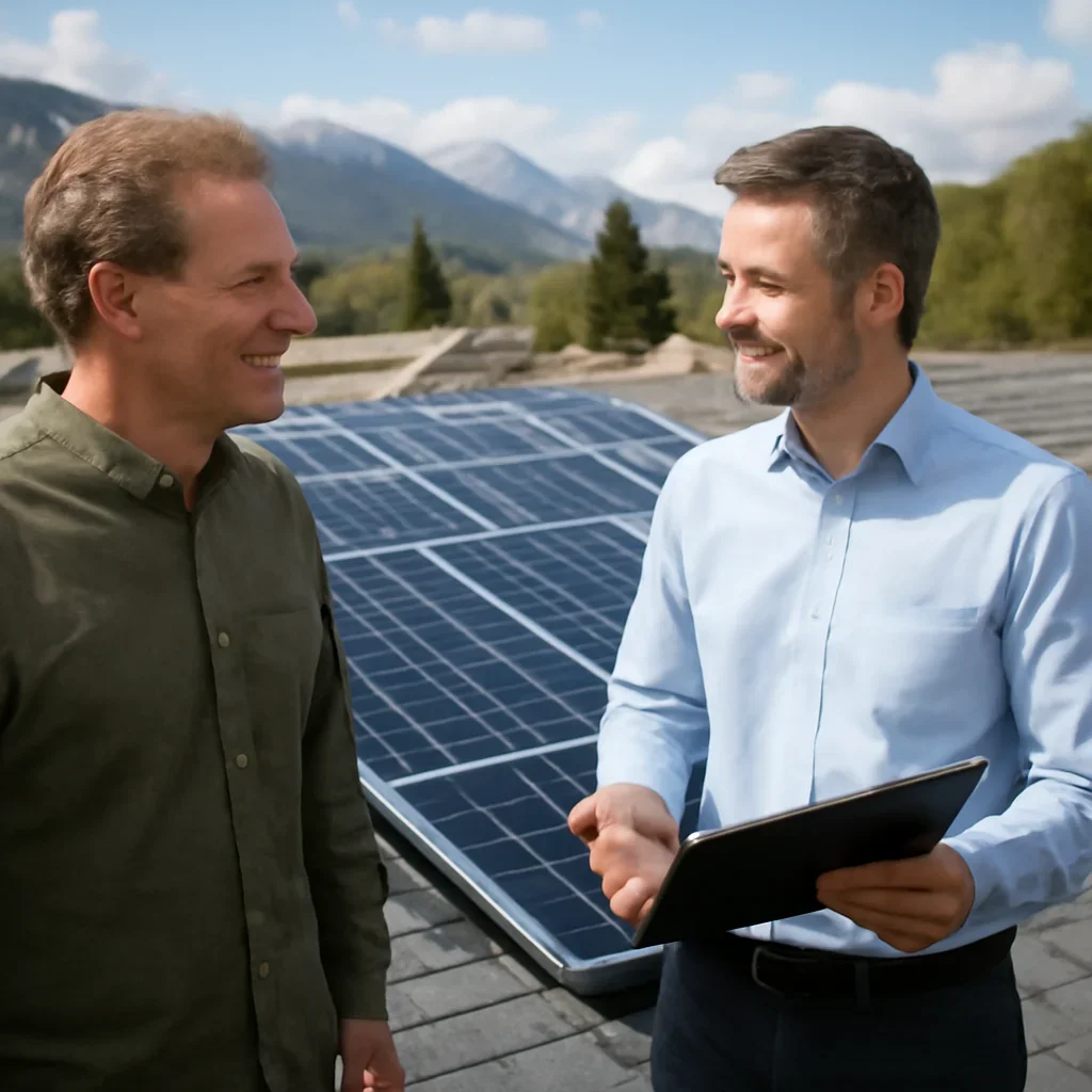Property owner discussing solar options for Valemount, BC