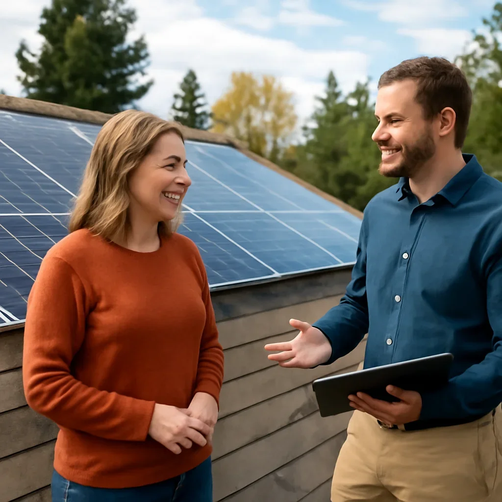 Property owner discussing solar options for Vanderhoof, BC