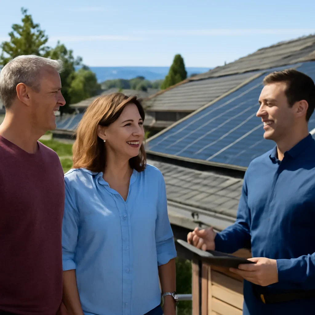 Property owner discussing solar options for View Royal, BC