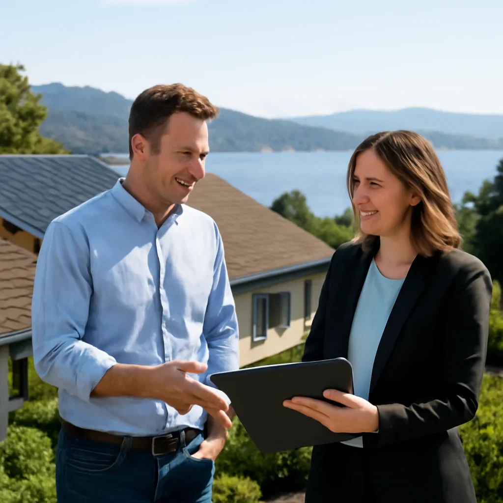 Property owner discussing solar options for West Vancouver, BC