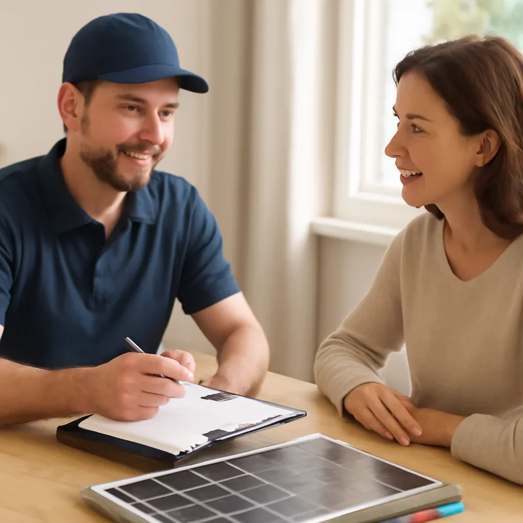 Consultation about solar panel maintenance and cleaning